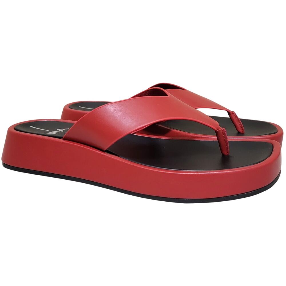 MIA Women Pamelia Platform Flip Flop Thong Sandals Size US 7.5M Deep Red